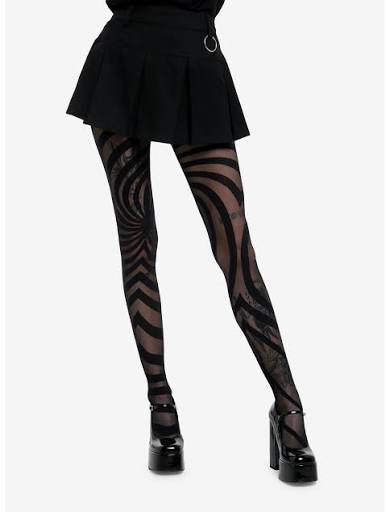 Black Sheer Swirl Tights | Hot Topic