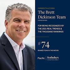 I am honored to share that The Brett Dickinson Team is ranked #74 in the  nation for small teams!🙌 We are so grateful to our amazing clients for  trusting us with the