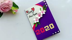 To create three dimensional greeting card, you can use pieces of foam to create fonts of your wording and then place them into flat paper. Beautiful Handmade Happy New Year 2020 Card Idea Diy Greeting Cards For Greeting Cards Diy Happy New Year 2020 Card Happy New Year Cards