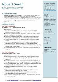 Below you will find a list of reo / asset management companies you can start with. Reo Asset Manager Resume Samples Qwikresume