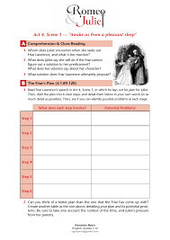 Romeo And Juliet Igcse Act 4 Scene 1 The Friar S Plan Worksheet Answers Romeo And Juliet Teaching High Schools Teaching Shakespeare