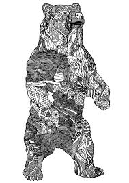 He learns lessons about life and caring and brotherhood through this crazy journey through the wilderness. Big Bear Zentangle Patterns Bears Adult Coloring Pages