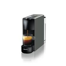 When making coffee it is important to knock any loose grains off the rim of the basket before putting on the machine otherwise it will not seal properly. Essenza Mini Grey Pod Coffee Machine Nespresso Krups