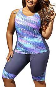 Pattrily Womens Women S Plus Size Rash Guard Capris Tankini Set Athletic Swimwear S 5xl Size Rash Guard Pattrily Like4like Surfing Tattoo