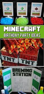Yes, i'm doing this mom thing twice. Minecraft Birthday Party Ideas Made By A Princess