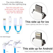 3 In 1 Usb Cords For Docloc Multi Charger Usb Battery Cases