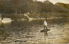 Dudley Nye Walking On Muskingum River At Water Carnival July 4th 1909 Ohio History Marietta Ohio Washington County