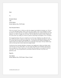 Dear employee, this letter is to inform you of your termination from company name due to inappropriate conduct at the workplace violating policy mentioned in paragraph 1/2/3a/b/c. Termination Letters Due To Absenteeism Document Hub