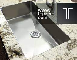 26 stainless steel zero radius undermount kitchen sink with accessories. Topzero