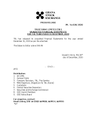 Since 1906, the trust bank has served the banking needs of the south georgia community. Trust Bank Limited The Gambia Tbl Gh Q42019 Interim Report Africanfinancials