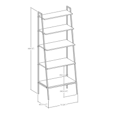 72 Urban Industrial Metal And Wood Ladder Bookshelf Mocha