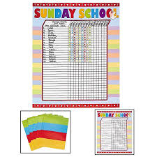 Sunday School Attendance Sticker Chart 6 Count Walmart Com