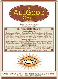 Allgood Cafe Dallas Tx Dining Menu Dining Menu Cool Cafe Dallas Restaurants