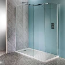 The shower door is a glass swing panel with matte black hardware. Deluxe10 600mm Wet Room Shower Screen 10mm Glass Walk In Panel