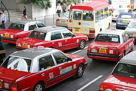 Hong Kong Taxis Ride Many Many Times Toyota Crown Taxi Red Car