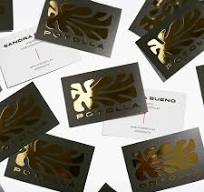 Tarjetas de visita con relieve metalizado