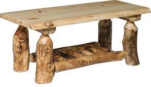 Unfinished, natural clear and honey pine. Rustic Aspen Log Coffee Table Rustic Coffee Tables By Furniture Barn Usa Houzz