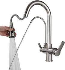 4.5 out of 5 stars. Kitchen Tap With Pull Out Spray 3 Way Drinking Water Tap Kitchen Tap For Water Filter 360 Rotatable Kitchen Tap 3 In 1 Mixer Tap 2 Lever Sink Tap Brass Amazon De Diy Tools