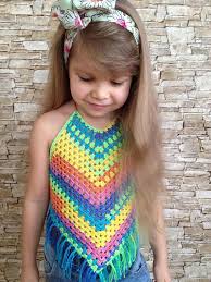 Rainbow Crochet Baby Toddler Top Bohemian Fringe Top Festival Etsy Blusa De Croche Infantil Top De Croche Infantil Croche Infantil