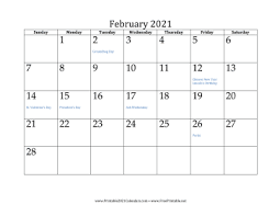 Free february 2021 printable monthly calendar wall. Printable February 2021 Calendar