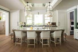 Curved Brown Wood Island With Mercury