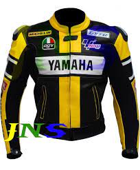 Yamaha Yellow 46 Rossi Black Motorcycle Leather Jacket Fora De Estrada Motociclismo Off Road