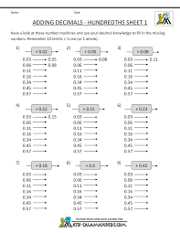 In this worksheet, they can color the sheep as they solve some addition equations with decimals. Decimal Addition Worksheets 5th Grade