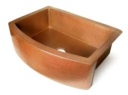 well curved front copper kitchen sink