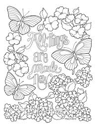 Inspirational Butterfly Garden Series Of Three Coloring Pages Etsy Coloring Pages Inspirational Bible Coloring Pages Butterfly Coloring Page