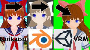 Koikatsu to Blender to Unity to VRM Virtual Youtuber 3D anime model Koikatu  コイカツ - YouTube