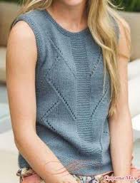 вязание спицами для женщин модные модели 2015 года с описанием Istochnik Dampal Ru Letnij Vyazanyj Top Ukrashen Naklonnymi Azhurnymi Liniyami Na Fone Licevoj Gladi Opisanie Vyazaniya Topa Ot Di Vyazanye Topy Vyazanie Modnye Stili
