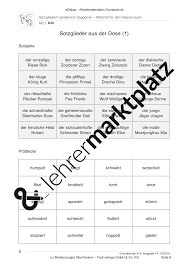 Satzgliedern Spielerisch Begegnen Material Fur Den Klassenraum Unterrichtsmaterial In Den Fachern Daz Daf Deutsch In 2020 Satzglieder Klassenraum Wortarten