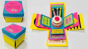 How to create the layout. Birthday Explosion Box Making Ideas Birthday Greeting Cards Latest Design Handmade 322 Youtube