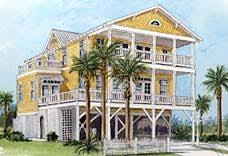 Elevated Piling And Stilt House Plans Coastal Home Plans House On Stilts Beach House Decor Stilt House Plans