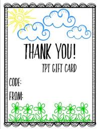 Can i apply a gift card to my account balance? Tpt Gift Card Printables By Tessa Maguire Teachers Pay Teachers