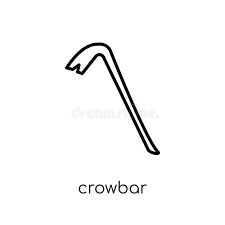 Crowbar Icon Trendy Modern Flat Linear Vector Crowbar Icon On W Stock Vector Illustration Of Icon Single 130941801