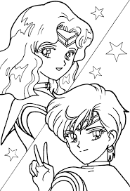 Sailor Neptune And Sailor Uranus Coloring Page Sailormoon Sailor Moon Coloring Pages Sailor Moon Crafts Sailor Moon Wallpaper