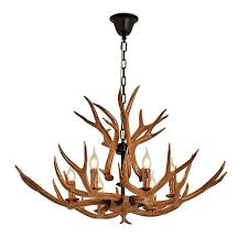 Antler Ceiling Light Vintage Style Chandelier Resin Pendant Light With 6 Spiral Lamp Holder Of E12 Indoor D Ceiling Lights Rustic Chandelier Small Chandelier