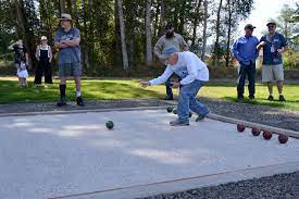 Bocce ball rules allow players to toss their balls towards the pallino, to strike the pallino, or to strike another in play bocce ball. City Opens Bocce Ball Shuffleboard Courts In Carrie Blake Community Park Peninsula Daily News