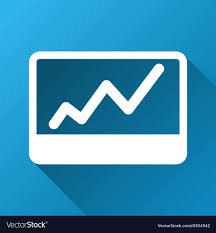 stock market chart gradient square icon