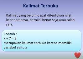 Subjek dapat menjadi tidak kompak jika terdapat kata. 12 Contoh Soal Kalimat Terbuka Dalam Matematika