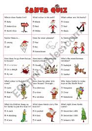 What to tell kids about santa: Christmas Santa Quiz Esl Worksheet By Robirimini