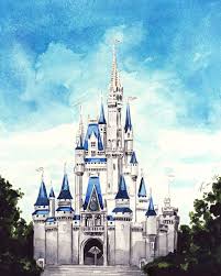 Cinderella 39 S Castle Disney World Giclee Print Of Watercolor Painting Disney Princess Cinderella Tinkerbel Watercolor Disney Castle Art Disney Paintings