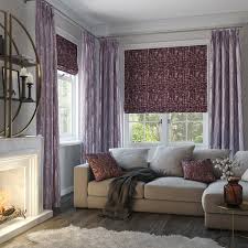 Patterns allow you to finish your home with a flourish to give any room a soft and inviting feel. Maverick Berry Roman Blinds And Nevin Plum Curtains Modern Living Room Glasgow By Style Studio