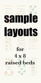 Sample Layouts For 4 X 8 Raised Beds Raised Beds Garden Bed Layout Plants For Raised Beds