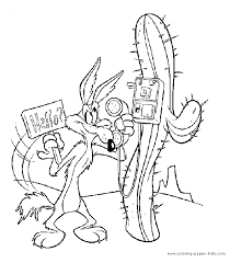 Free printable cartoons coloring pages. Roadrunner Wily Coyote Color Page Printable Cartoon Coloring Pages