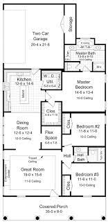 Traditional Style House Plan 59064 With 3 Bed 2 Bath 2 Car Garage House Plan Gallery Narrow Lot House Plans Best House Plans