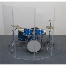 Gibraltar drum shield is a full front drum shield used to tune down the sound of your drums during aside from that, these panels do not require any assembly, and they fit together with flexible hinges. Clearsonic Cle A2466x4 A2466x4 Section Acrylic Panel Drum Shield