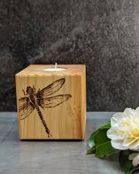 Rustic stag candle holder from £19.00. Dragonfly Candle Cube Nature Rustic Reclaimed Handmade Wooden Tealight Holder The British Craft House