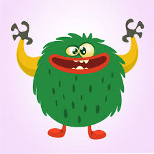 Scary cute cartoon monster character | Vector Premium